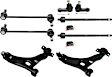 8-Piece Kit Control Arm Includes (2) Control Arm, (2) Sway Bar Link, and (4) Tie Rod End