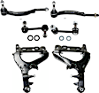 6-Piece Kit Control Arm Includes (2) Control Arm, (2) Sway Bar Link, and (2) Tie Rod End