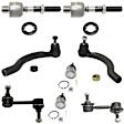 8-Piece Kit Front, Driver and Passenger Side, Lower Ball Joint, includes (2) Ball Joint, (2) Sway Bar Link, and (2) Tie Rod End