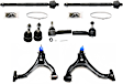 8-Piece Kit Front, Driver and Passenger Side, Lower Control Arms, Includes (2) Ball Joint, (2) Control Arm, and (4) Tie Rod End