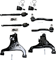 8-Piece Kit Front, Driver and Passenger Side Suspension Kit, Includes (2) Ball Joint, (2) Control Arm, and (4) Tie Rod End