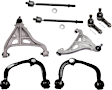 8-Piece Kit Front, Driver and Passenger Side, Inner and Outer, Upper and Lower Suspension Kit, Includes (4) Control Arm and (4) Tie Rod End