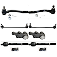 8-Piece Kit Front, Driver and Passenger Side, Lower Ball Joint, includes (2) Ball Joint, (2) Sway Bar Link, and (2) Tie Rod End