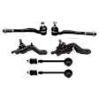 8-Piece Kit Front, Driver and Passenger Side, Lower Ball Joint, includes (2) Ball Joint, (2) Sway Bar Link, and (2) Tie Rod End