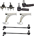 8-Piece Kit Control Arm Includes (2) Ball Joint, (2) Control Arm, (2) Sway Bar Link, and (2) Tie Rod End