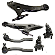 6-Piece Kit Front, Driver and Passenger Side, Lower Control Arms, Includes (2) Ball Joint, (2) Control Arm, and (2) Tie Rod End