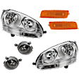 6-Piece Kit Halogen Headlight, Sedan, Includes (2) Fog Light, (2) Headlight, and (2) Side Marker