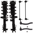 6-Piece Kit Front, Driver and Passenger Side Fully Loaded Strut, Sedan, Includes (2) Tie Rod End, (2) Sway Bar Link and (2) Shock Absorber and Strut Assembly