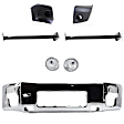 6-Piece Kit Front Bumper Chrome, Includes (1) Bumper, (2) Bumper End, (1) Fog Light and (2) Bumper Bracket