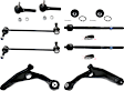 10-Piece Kit Control Arm Includes (2) Ball Joint, (2) Control Arm, (2) Sway Bar Link, and (4) Tie Rod End