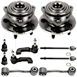 2-Wheel Set Wheel Hub, 5 Lugs, With Bearing, Includes (4) Tie Rod End, (2) Ball Joint, (2) Sway Bar Link and (2) Wheel Hub