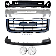 5-Piece Kit Bumper Chrome, Includes (1) Bumper, (1) Grille Assembly, (1) Bumper Cover, (1) Fog Light and (1) Valance