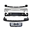 5-Piece Kit, Bumper, Chrome, Includes (1) Bumper, (1) Bumper Bracket, (1) Bumper Cover, (1) Grille Assembly, and (1) Valance