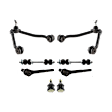 8-Piece Kit Front, Driver and Passenger Side, Upper Control Arms, Includes (2) Ball Joint, (2) Control Arm, (2) Sway Bar Link, and (2) Tie Rod End