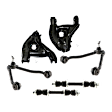 6-Piece Kit Front, Driver and Passenger Side, Upper and Lower Control Arms, Includes (4) Control Arm and (2) Sway Bar Link