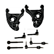 8-Piece Kit Control Arm Includes (2) Control Arm, (2) Sway Bar Link, and (4) Tie Rod End