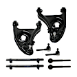 8-Piece Kit Control Arm Includes (2) Control Arm, (2) Tie Rod Adjusting Sleeve, and (4) Tie Rod End