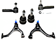 6-Piece Kit Front, Driver and Passenger Side, Lower Control Arms, Includes (2) Ball Joint, (2) Control Arm, and (2) Tie Rod End