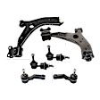6-Piece Kit Control Arm Includes (2) Control Arm, (2) Sway Bar Link, and (2) Tie Rod End