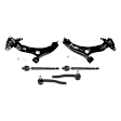 6-Piece Kit Control Arm Includes (2) Control Arm and (4) Tie Rod End