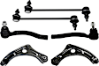 6-Piece Kit Control Arm Includes (2) Control Arm, (2) Sway Bar Link, and (2) Tie Rod End