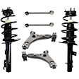 6-Piece Kit Fully Loaded Strut, Includes (2) Control Arm, (2) Loaded Strut, and (2) Sway Bar Link