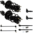 8-Piece Kit Front, Driver and Passenger Side Fully Loaded Strut, Includes (2) Loaded Strut, (2) Sway Bar Link, and (4) Tie Rod End