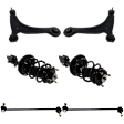 6-Piece Kit Front, Driver and Passenger Side Fully Loaded Strut, Includes (2) Control Arm, (2) Loaded Strut, and (2) Sway Bar Link