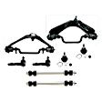 8-Piece Kit Front, Driver and Passenger Side Control Arm, Includes (2) Ball Joint, (2) Control Arm, (2) Sway Bar Link, and (2) Tie Rod End