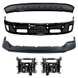 2017 Ram 1500 SLT - 5-Piece Kit Front, Lower Bumper, For Models With Two Piece  Type, Painted Black,  Includes (1) Bumper, (2) Bumper Bracket, (1) Bumper Cover, and (1) Valance