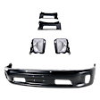 2014 Ram 1500 Outdoorsman - 5-Piece Kit Front, Lower Bumper, For Models With Two Piece  Type, Painted Black,  Includes (1) Bumper, (2) Bumper Trim, and (2) Fog Light