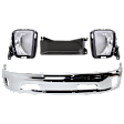 2014 Ram 1500 Tradesman - 5-Piece Kit Front, Lower Bumper, For Models With Two Piece  Type, Fog Lamps and Ram Logo On Grille, Without Parking Sensors, Chrome,  Includes (1) Bumper, (2) Bumper Trim, and (2) Fog Light