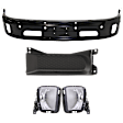 2014 Ram 1500 Outdoorsman - 5-Piece Kit Front, Lower Bumper, For Models With Two Piece  Type, Painted Black,  Includes (1) Bumper, (2) Bumper Trim, and (2) Fog Light