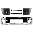2011 Nissan Titan - 5-Piece Kit Front Bumper, For Models With Steel Bumper, Chrome, Includes (1) Bumper, (2) Bumper Bracket, and (2) Bumper End