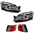 2009 Subaru Impreza - 4-Piece Kit Driver and Passenger Side Halogen Headlight, With bulb(s), OE Replacement, Sedan, Includes (2) Headlight and (2) Tail Light
