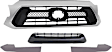 2012 Toyota Tacoma - 4-Piece Kit Grille, Chrome Shell with Painted Black Insert,  Includes (1) Bumper Grille, (1) Grille Assembly, and (2) Headlight Filler