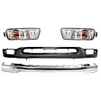 4-Piece Kit, Bumper, Chrome, Includes (1) Bumper, (2) Turn Signal Light, and (1) Valance
