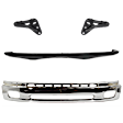 2002 Toyota Tundra - 4-Piece Kit Front, Lower Bumper,  (Access Cab), Chrome, Extended Cab Pickup,  Includes (1) Bumper, (2) Bumper Bracket, and (1) Bumper Cover