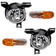 4-Piece Kit, Front, Driver and Passenger Side Halogen Fog Light, With bulb(s), Hatchback, Includes (2) Fog Light and (2) Turn Signal Light