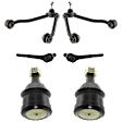 6-Piece Kit Front, Driver and Passenger Side, Upper Control Arms, Includes (2) Ball Joint, (2) Control Arm, and (2) Tie Rod End