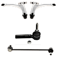 4-Piece Kit Control Arm Includes (2) Control Arm, (1) Sway Bar Link, and (1) Tie Rod End