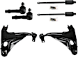 6-Piece Kit Front, Driver and Passenger Side Control Arms, Includes (2) Control Arm and (4) Tie Rod End