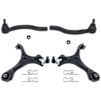 4-Piece Kit Front, Driver and Passenger Side, Lower Control Arms, Includes (2) Control Arm and (2) Tie Rod End
