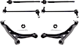 6-Piece Kit Control Arm Includes (2) Control Arm, (2) Sway Bar Link, and (2) Tie Rod End