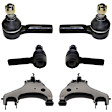 6-Piece Kit Control Arm, 4WD, Includes (2) Control Arm and (4) Tie Rod End