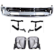 4-Piece Kit Front, Lower Bumper Chrome, Includes (1) Bumper, (1) Bumper Bracket and (2) Fog Light