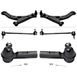 6-Piece Kit Front, Driver and Passenger Side, Lower Control Arms, Includes (2) Control Arm, (2) Sway Bar Link, and (2) Tie Rod End