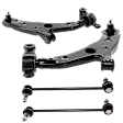 4-Piece Kit Front, Driver and Passenger Side, Lower Control Arms, Includes (2) Control Arm and (2) Sway Bar Link
