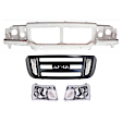 4-Piece Kit Header Panel, Includes (1) Header Panel, (1) Grille Assembly and (2) Headlight