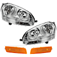 2006 Volkswagen Jetta - 4-Piece Kit Driver and Passenger Side Halogen Headlight, With bulb(s), mfrbodycodename : A5, New Body Style, OE Replacement, Sedan, Includes (2) Headlight and (2) Side Marker